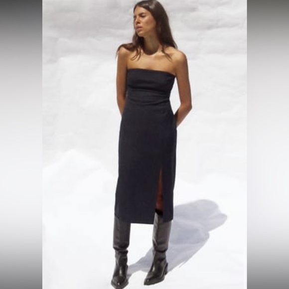 Zara Dresses & Skirts - Zara Pinstripe midi dress worn once